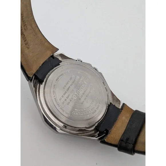 Timex I-Control Indiglo Tachymeter Watch Men 40mm Case Leather Band- New Battery